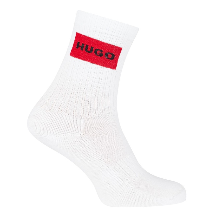 2 Pack Rib Label Crew Socks Hot