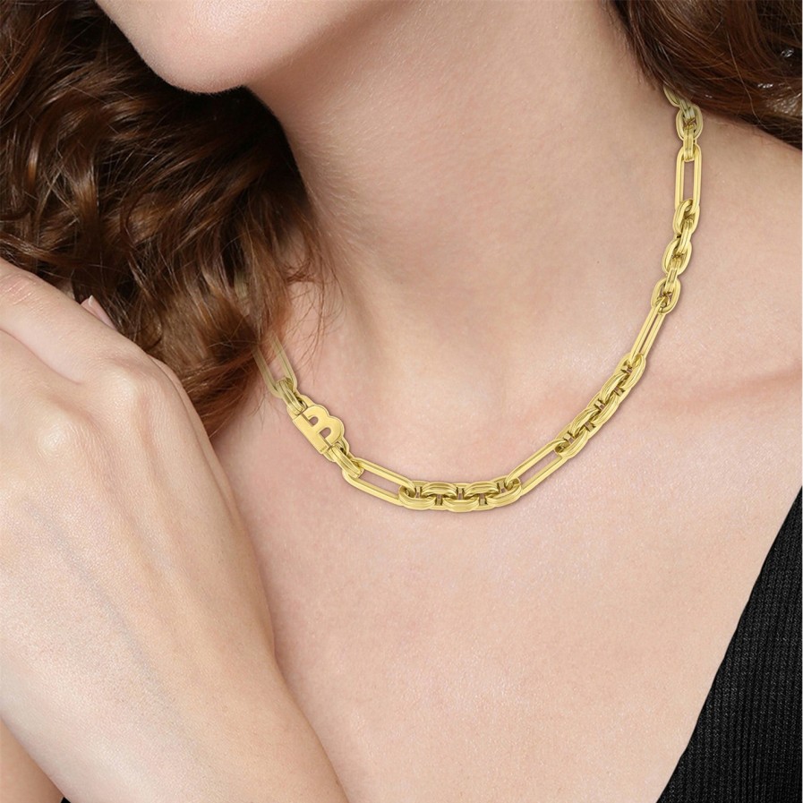 Ladies Boss Hailey Gold Ip Necklace Clearance