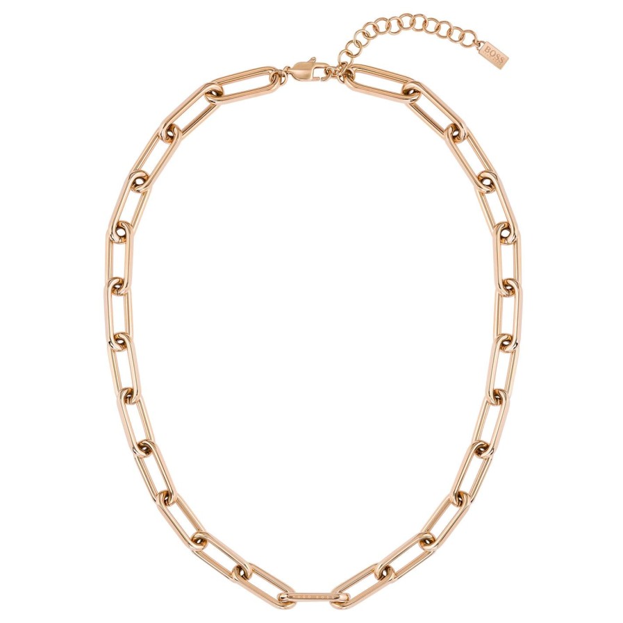 Ladies Boss Tessa Carnation Gold Ip Necklace Clearance