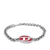 Diesel Red Lacquer And Stainless Steel Chain Bracelet Best