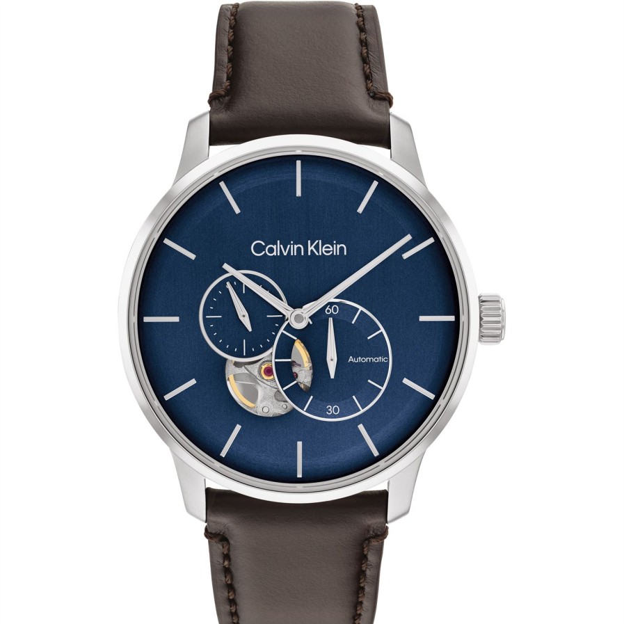 Gents Calvin Klein Leather Strap Watch Hot