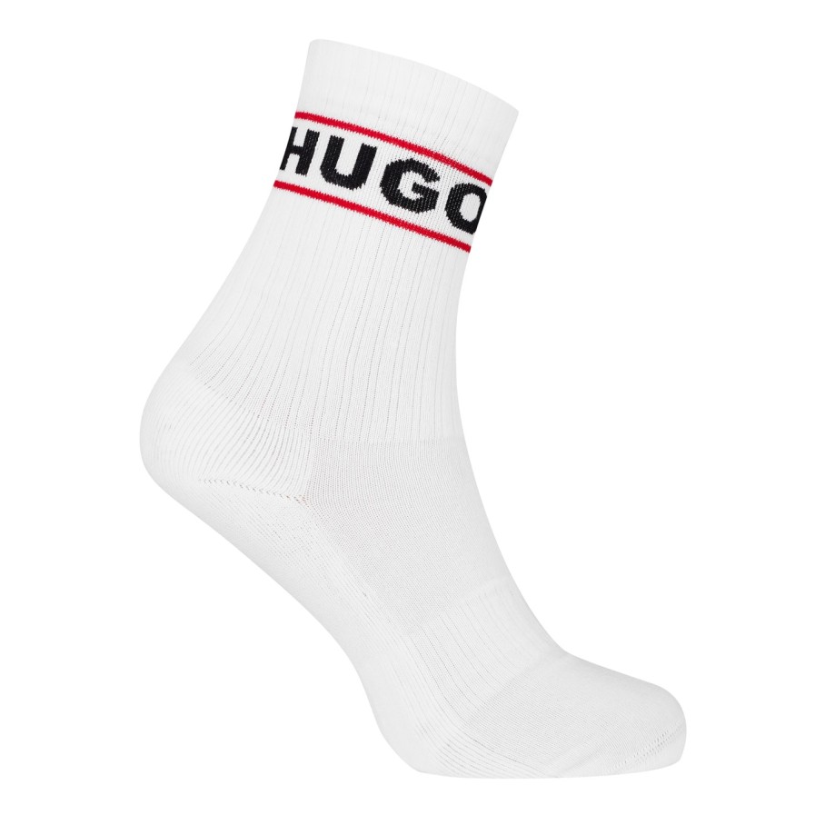 2 Pack Ribbed Logo Crew Socks Online