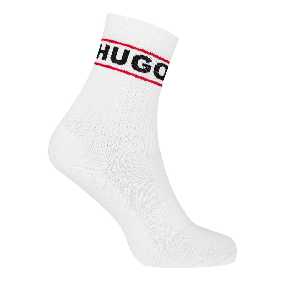 2 Pack Ribbed Logo Crew Socks Hot