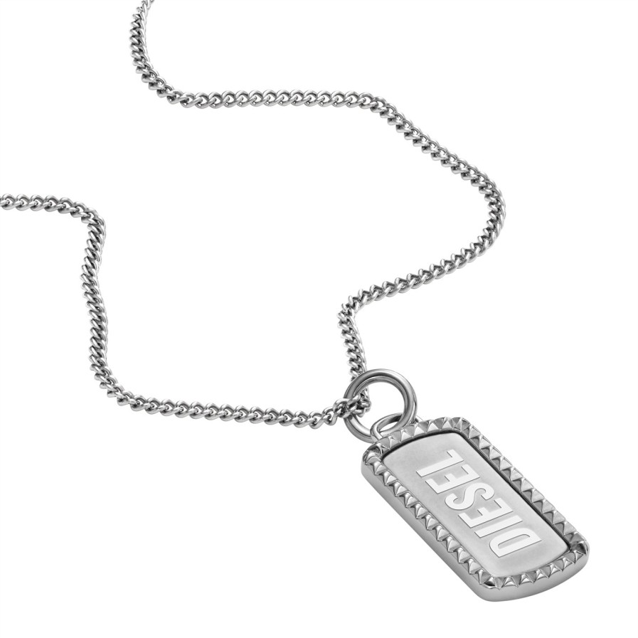 Diesel Stainless Steel Dog Tag Necklace New