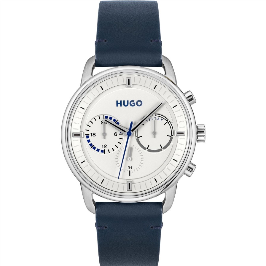 Gents Hugo #Advise Blue Leather Strap Watch Hot