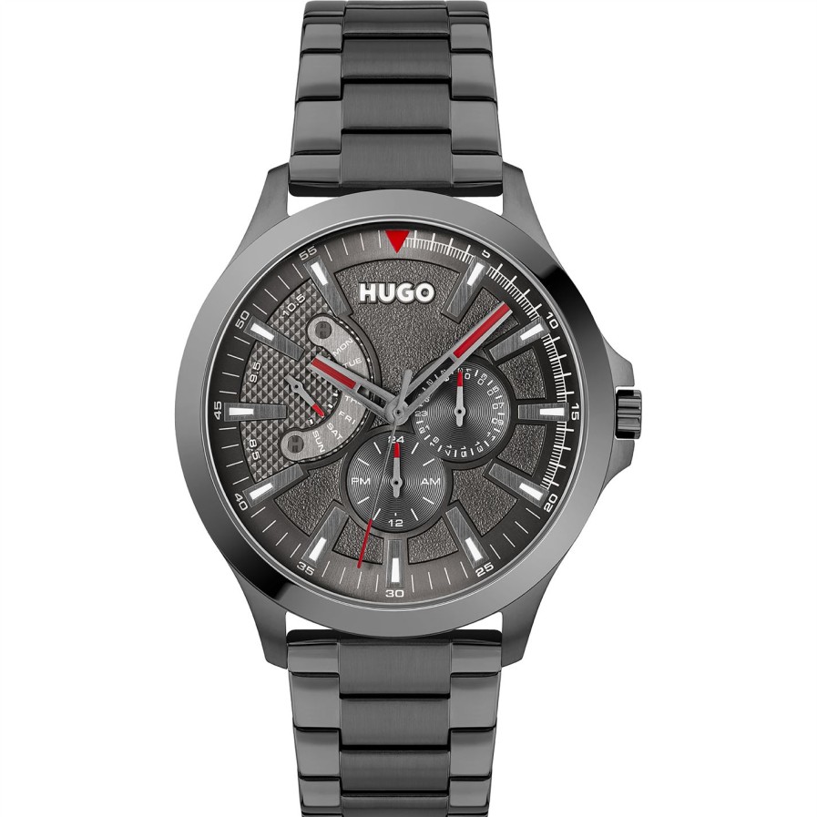 Gents Hugo #Leap Grey Ip Bracelet Watch Online